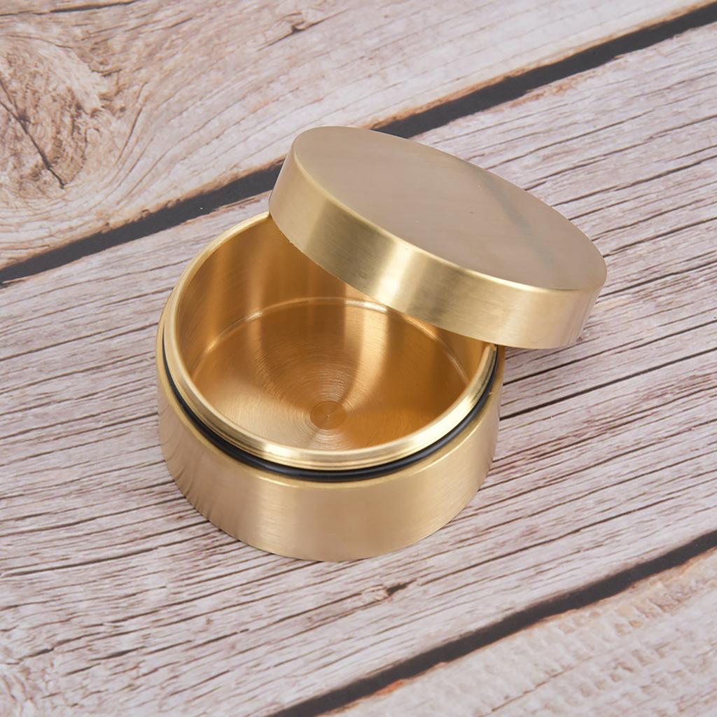 Outdoor Rainproof Round Shape Brass Box Metal Jewelry Sealed Container Dust Proof Coin Storage Box L