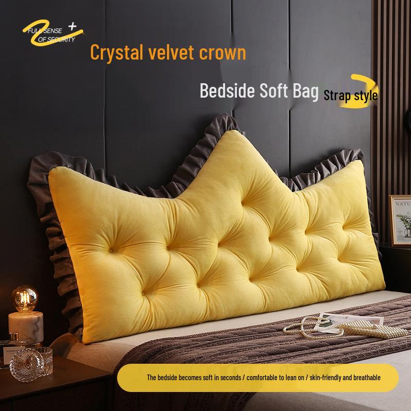 

2025 Европейский принцессный стиль диван изголовье подушка поясничная поддержка татами подушка 150x60x16cm (With Straps)