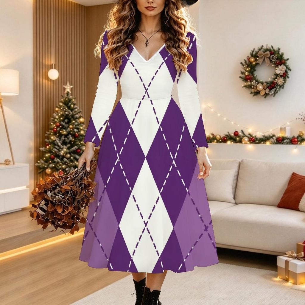 Halloween Women's Floral Print Midi Dress A Line Dress Vacation Casual Daily Regular Fit Long Sleeve V Neck Black Spring Fall