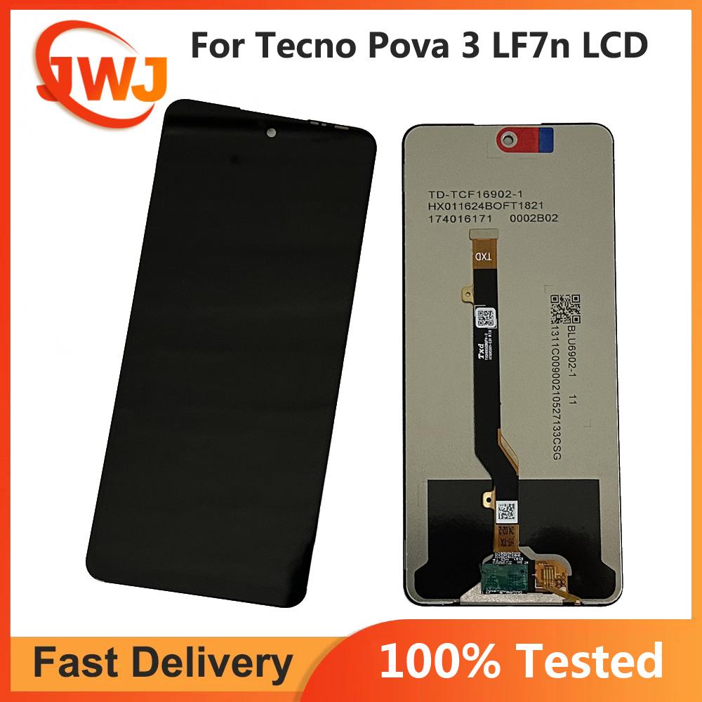 

LCD Screen and Digitizer Full Assembly for Tecno Pova 3 LF7n