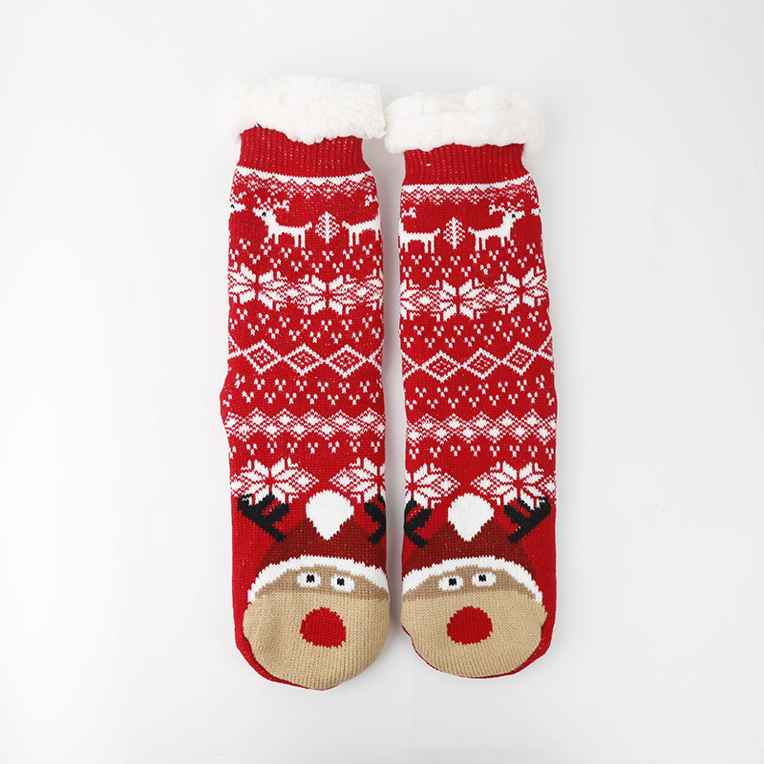 

Женские рождественские флисовые толстые носки для пола для осени/зимы One Size (36-42)