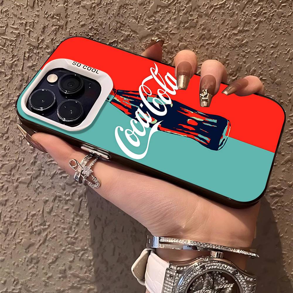 Coca-cola Vintage Phone Case Color Silver Shell For LPhone 17 16 16e 15 14 13 12 11 Pro Max Plus
