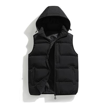 Men's Vest with Multiple Pockets, Waterproof Outdoor Hooded Vest, Detachable Hat Jacket, Bread Jacket, Men's Vest