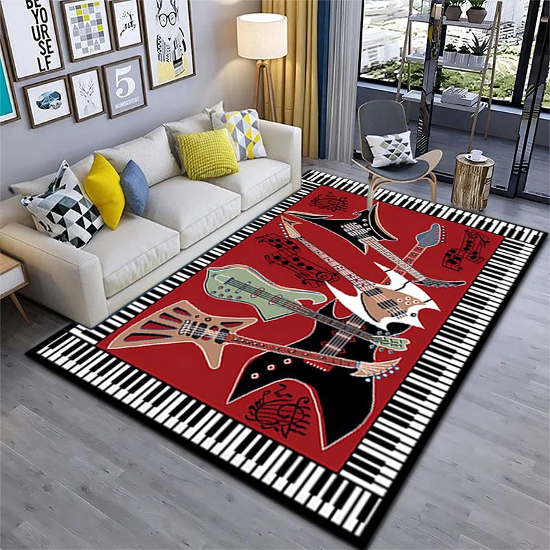 1Pc Piano keys music Printed circular carpet, home door mat, outdoor travel protection carpet A14
