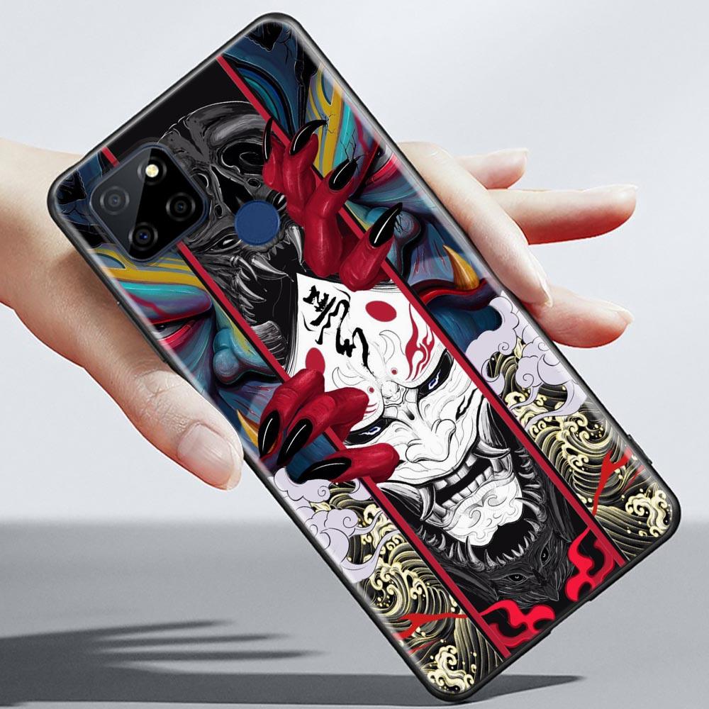 Red Sun Japanese Samurai Demon Art Anime Case For Realme C21Y C21 C25 C20 C15 C12 C11 C1 GT Master Neo Neo2 5G Funda Capa  Cases