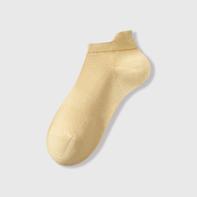 Women's Summer Thin Solid Color Mesh Earpiece Boneless Commercial Cotton Short Tube Boat Socks