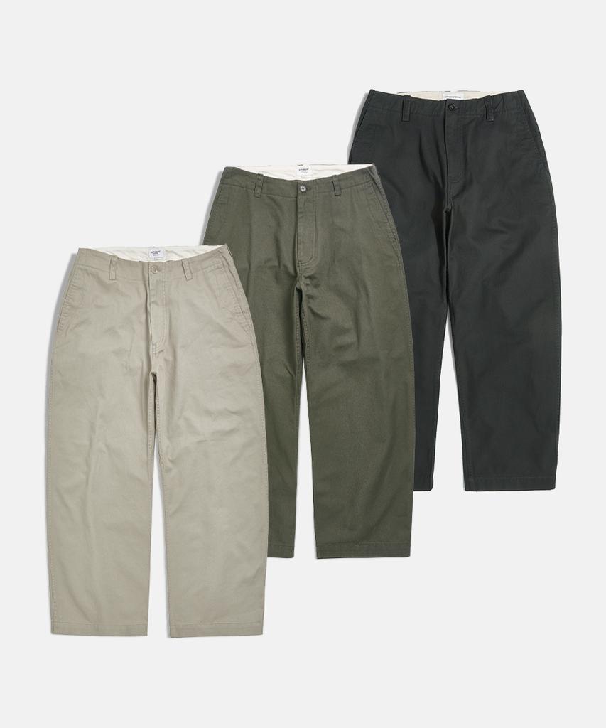 ESPIONAGE Wide Officer Pants Gray Olive