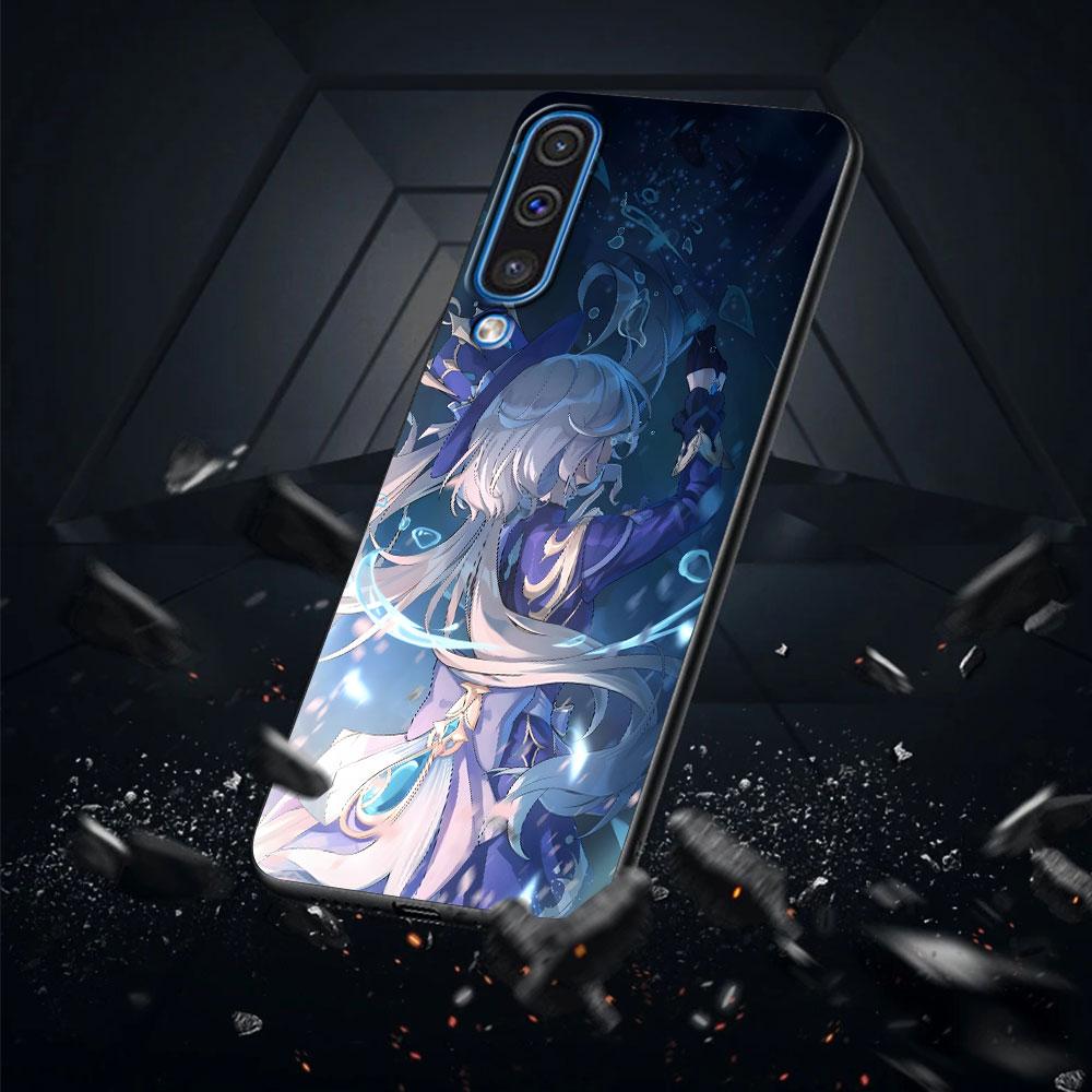 Cute Furina Genshin Impact Case for Samsung Galaxy A10s A50 A50s A02s A03s A20 A30 A20e A70 A70s A20s A30s A10 Black Phone Cover