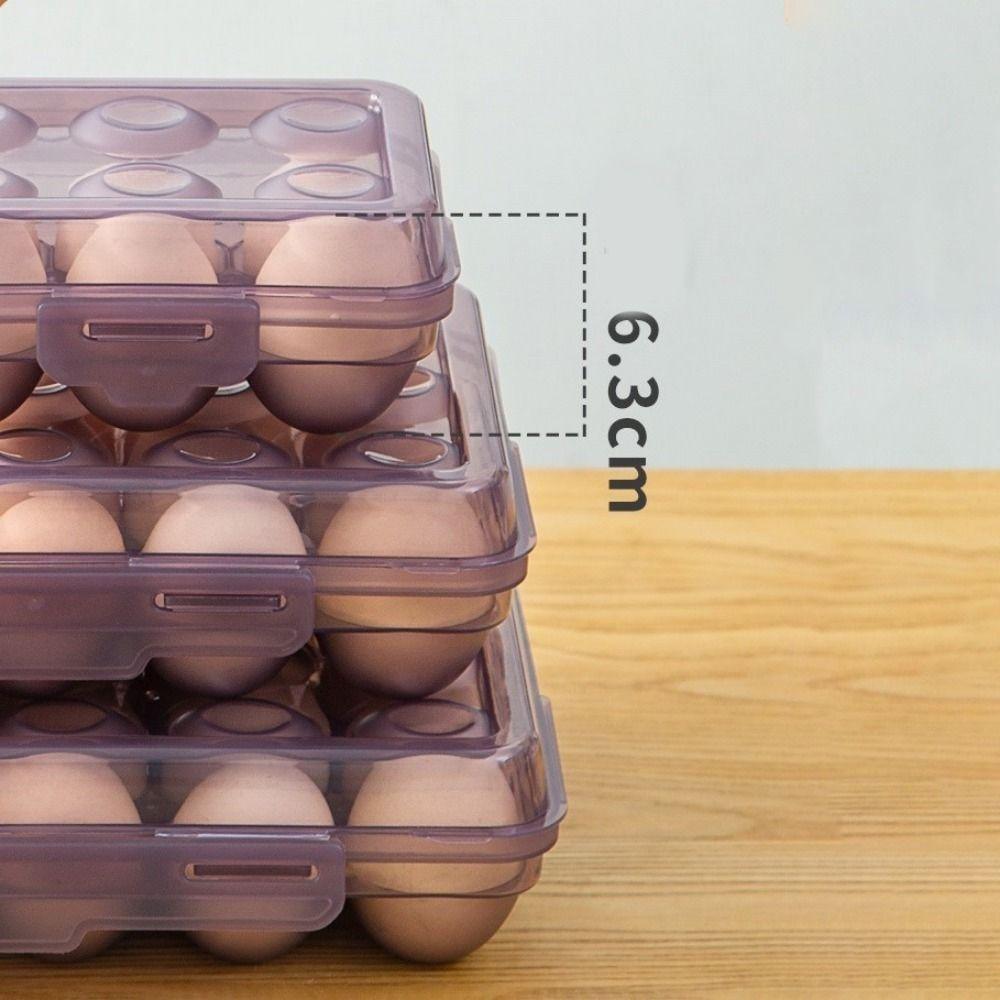 Anti-collision Refrigerator Egg Organizer Plastic Egg Tray Durable Egg Storage Box  Hiking