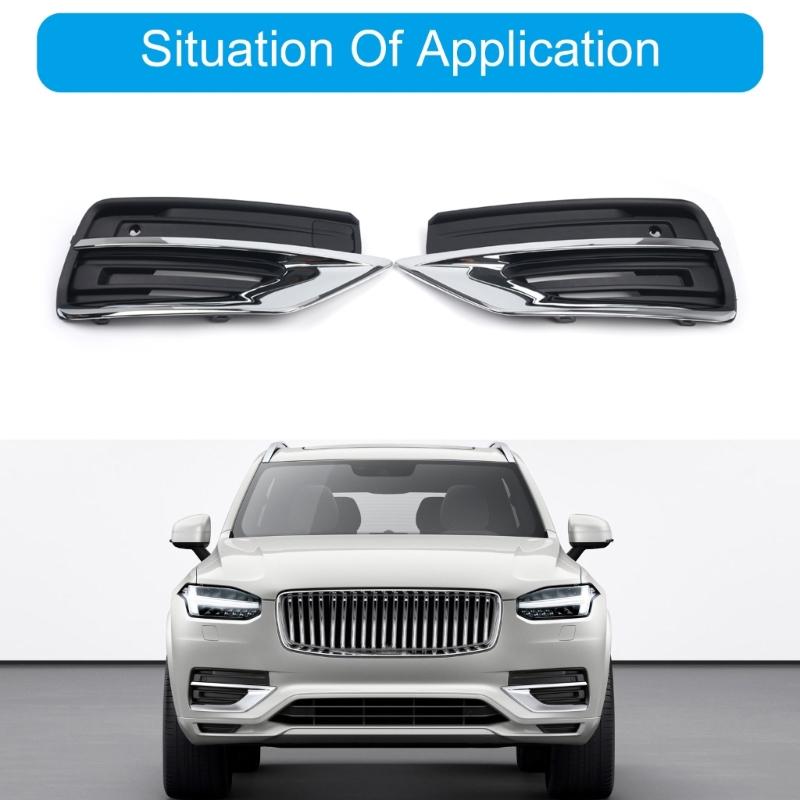 Left/Right Car Bumper Fog Light Grille for XC90 2020 To ONWARDS 31663539 31663514 Replacement Fog Lamp Grille Trim Cover