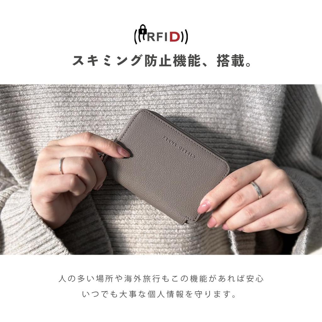 FRANK GERALD Mini Wallet, Bifold, Large Capacity, Rust-Resistant Zipper, Coin Case, Box-Shaped, Accordion-Like, Card Case, for Men and Women