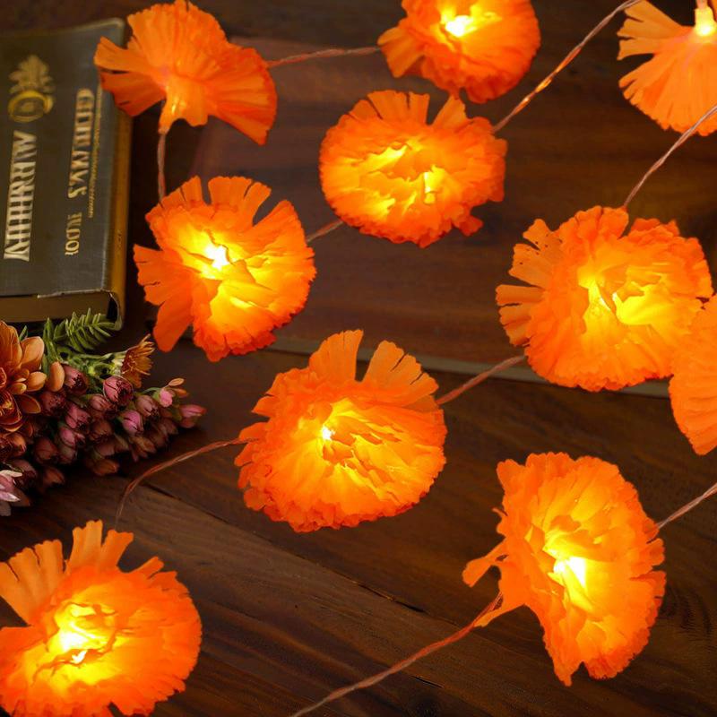 LED Chrysanthemum String Lights, Decorative Lights for Cemetery & Festival Scene