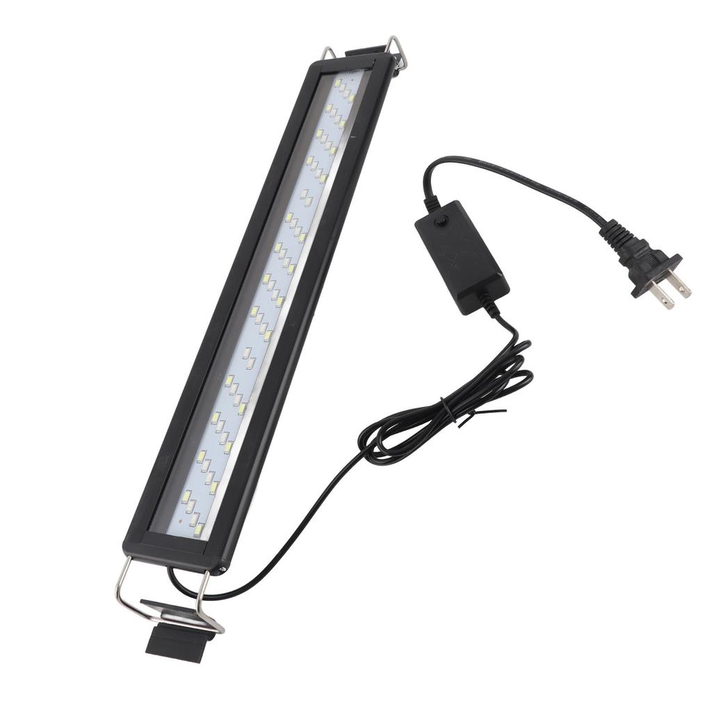 LED Aquariumleuchte 4 Reihen Spritzwassergeschützt dünner Fisch LED Farbwechselnde Leuchte mit ausziehbaren Halterungen Schwarz