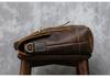 Men's Retro Genuine Leather Crossbody Messenger Bag - Handmade Crazy Horse Cowhide Briefcase