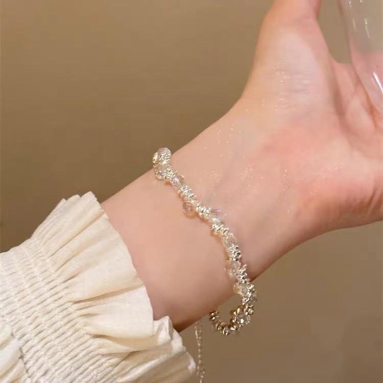 Exquisite Alloy Plated Colorful Crystal Bracelet For Women With Irregular Geometric Design Summer 2024