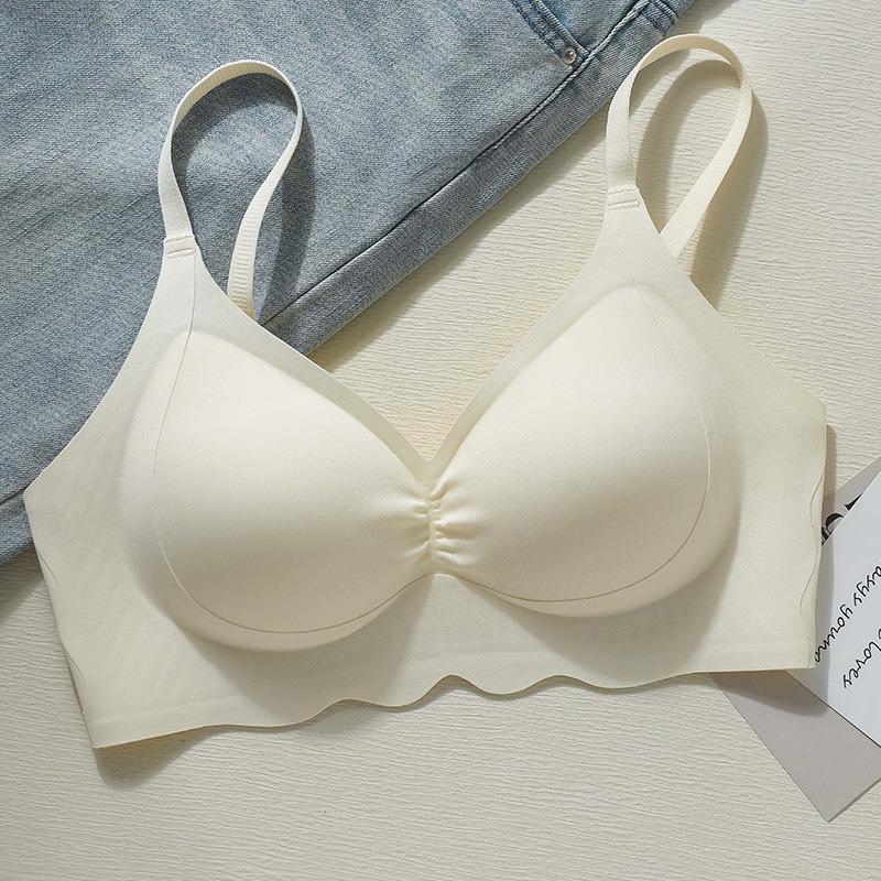 Jelly soft support seamless underwear women's summer thin small breasts gather sexy close breast anti-sagging women's bra