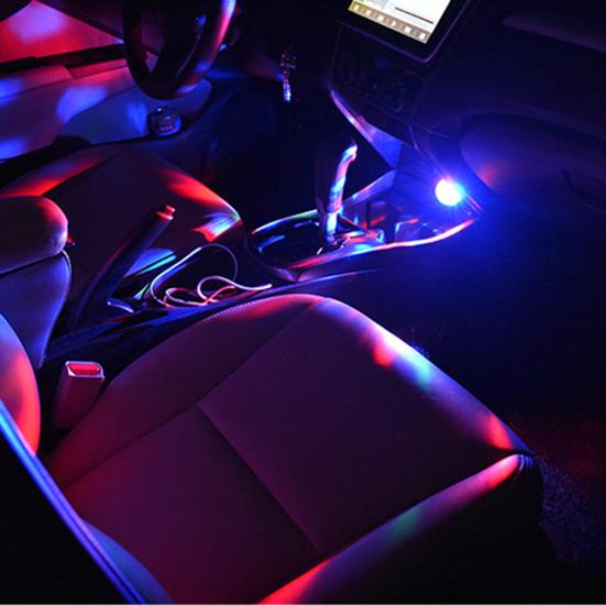Mini USB LED hudební ovládání zvuku atmosféra noční světlo interiérová lampa do auta