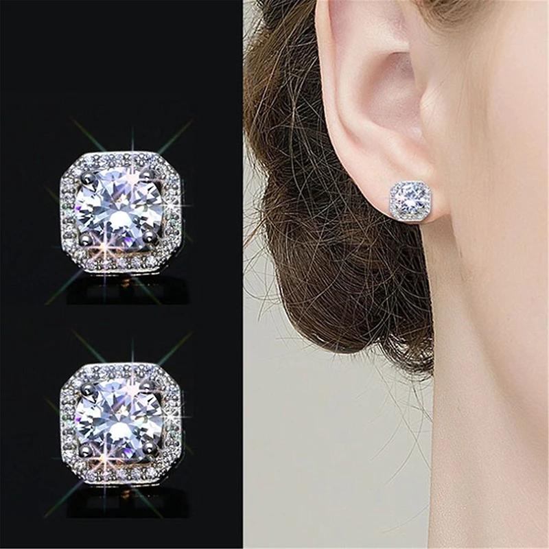 

CAOSHI Dainty Luxury Stud Earrings for Women Versatile Fashion Daily Wear Girls Elegant Accessories Fancy Birthday Zircon Gifts