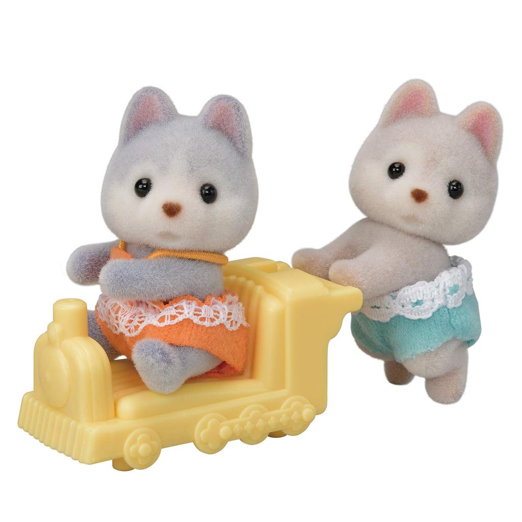 Sylvanian Families Dolls ST Mark Ages 3 and Toy Sylvanian Epoch [Husky Twins] E-117 Certified, Up, Dollhouse, Families,