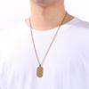 Trendy Metal Dog Tag Necklaces for Men Women Golden Polished Pendant Durable Fashion Jewelry, Daily Casual Party Wear Accessory