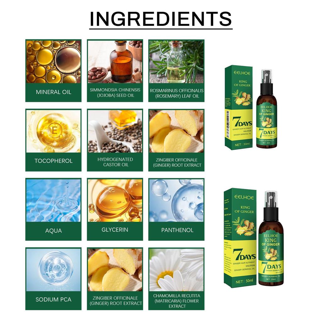 EELHOE Ginger Hair Spray Strengthening Hair Massage Scalp Hair Repair Hair Conditioner