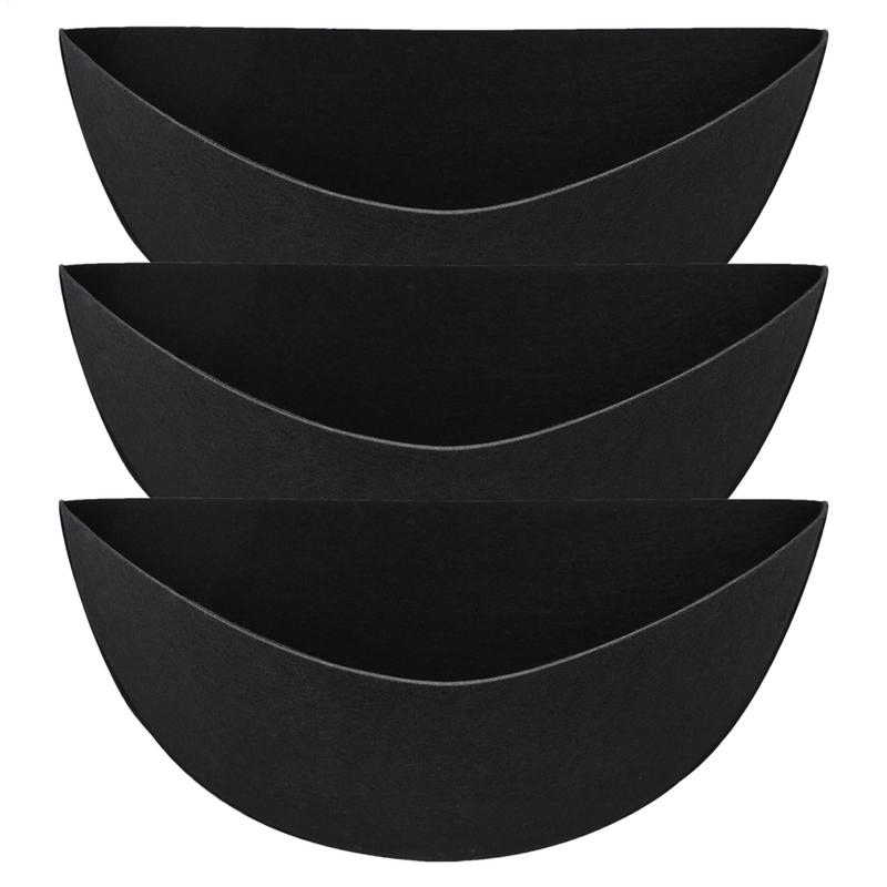 3pcs Planter Basket Liners Half Round Fabric Felt Flower Pots Liner Plant Garden Decoration Replacement Liners For Outdoor Decor