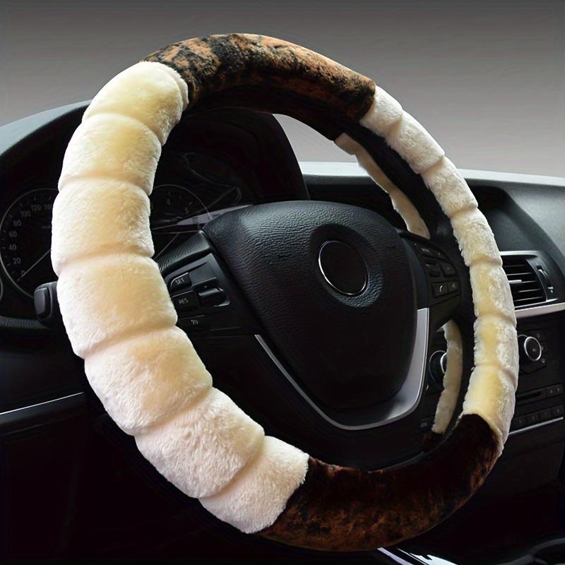 D-Type O-Type Winter Warm Steering Wheel Cover Short Plush Non-Slip Car Steering Wheel Cover for Cold Weather