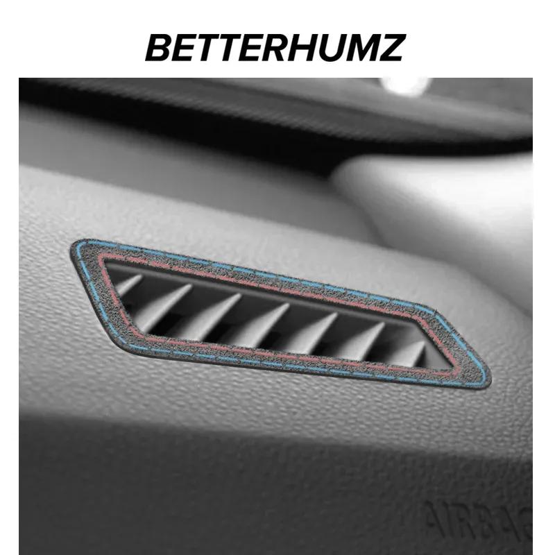 For BMW E90 E92 E93 Made of Alcantara Car Interior Dashboard Side Air Vent Outlet Trim Frame Performance Stickers Accessories