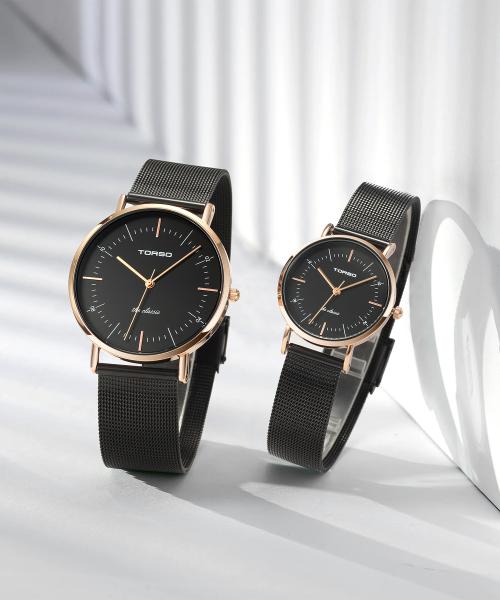 [TORSO] TORSO The Classic Quartz Couple Metal Watch T41MS-RBBK T41MS-F-RBBK
