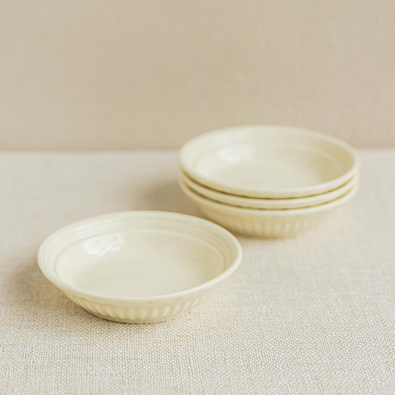 Cream Tableware, Dishes, Simple Ceramic Taste Plates, Household Small Plates, Small Vegetable Plates, Hot Pot Taste Plates, Bone Spitting Plates
