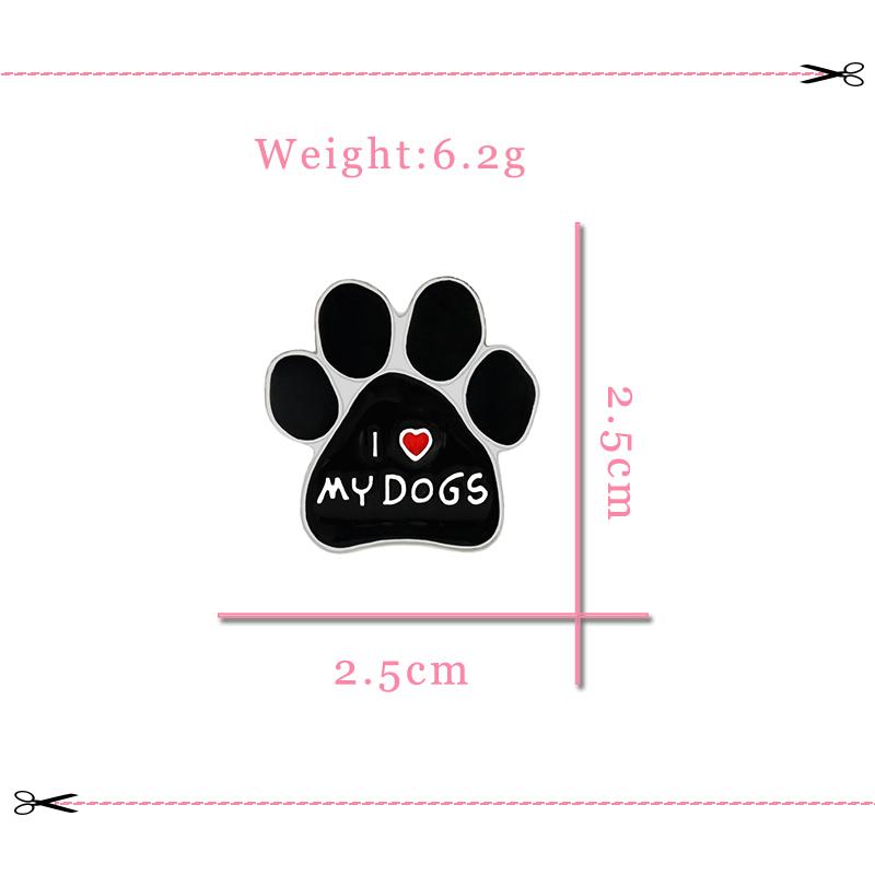 I LOVE MY DOGS Paw Brooch Rescued Puppy Pet Cartoon Animal Enamel Pins BackPack Jackets Metal Lapel Pin Cute Badge Jewelry Gift