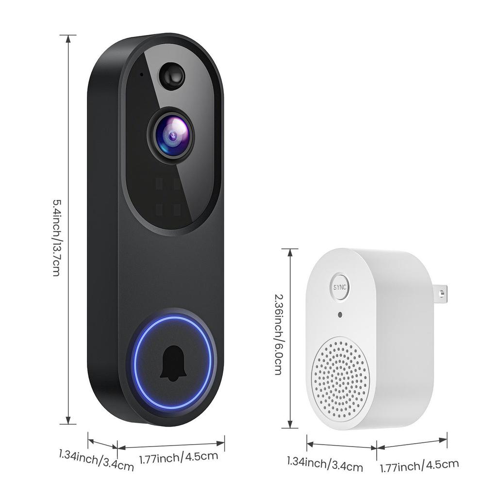 Smart Wireless Doorbell with Camera, Voice Intercom, WiFi HD, Night Vision, and Electronic Peephole