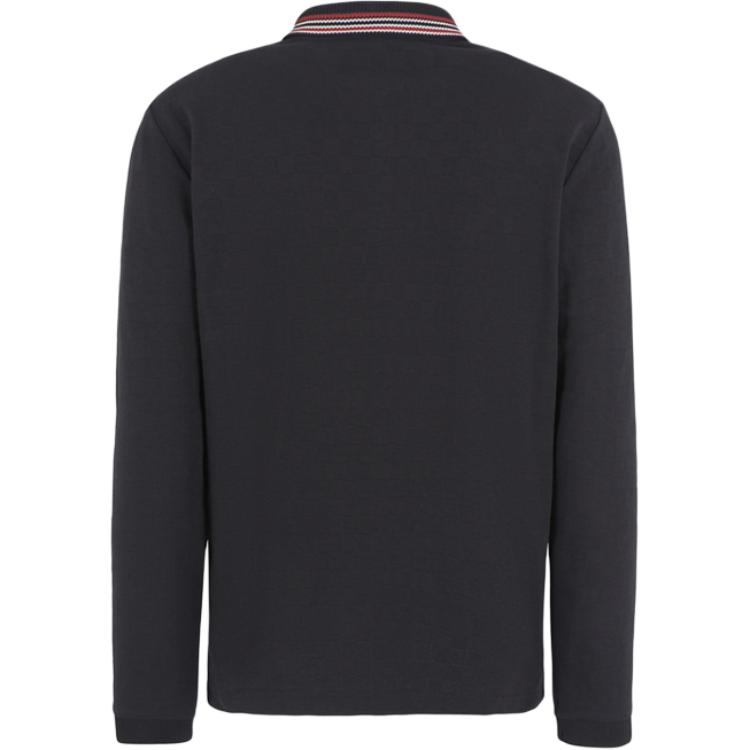 Emporio Armani EA7 SS24 Letter Print Pullover Long Sleeve Polo Shirt Men tops Black 6DPF15-PJZSZ-1200