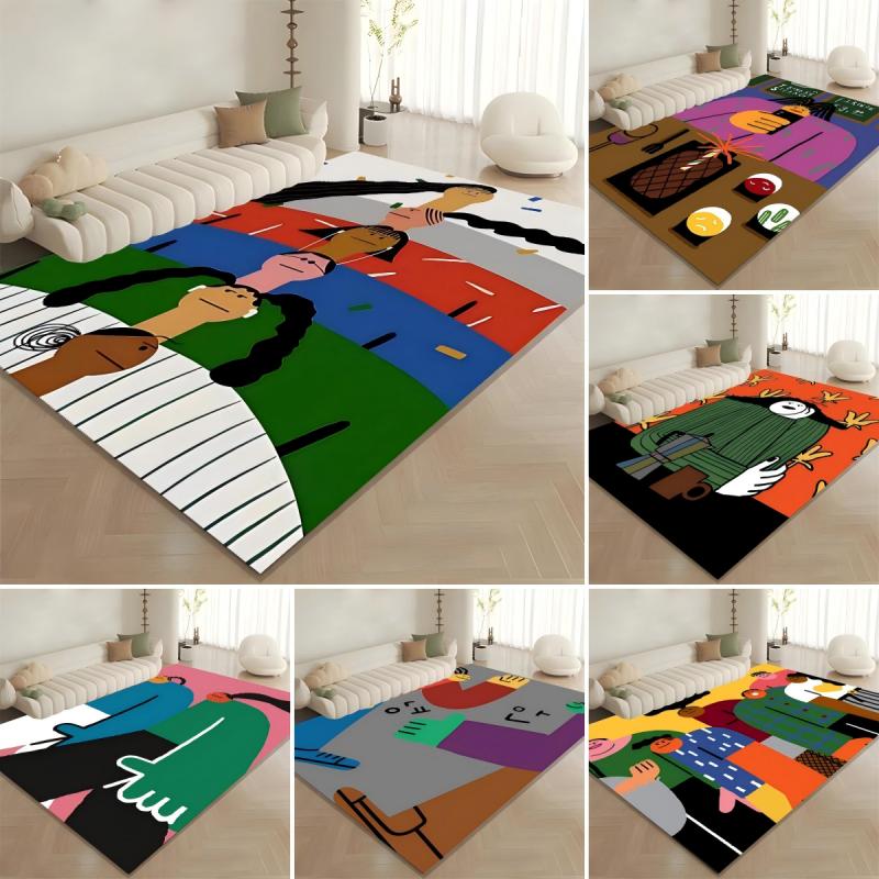 Fashion Creative Abstract Carpet for Living Room Sofa Home Decoration Large Rugs Non-slip Bedroom Bedside Coffee Table Floor Mat