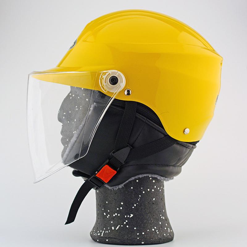 LMoDri  New Winter Motorcycle Keep Warm Helmet Motorbike Solid Color Helmet Motocross Helmet Open Face Retro