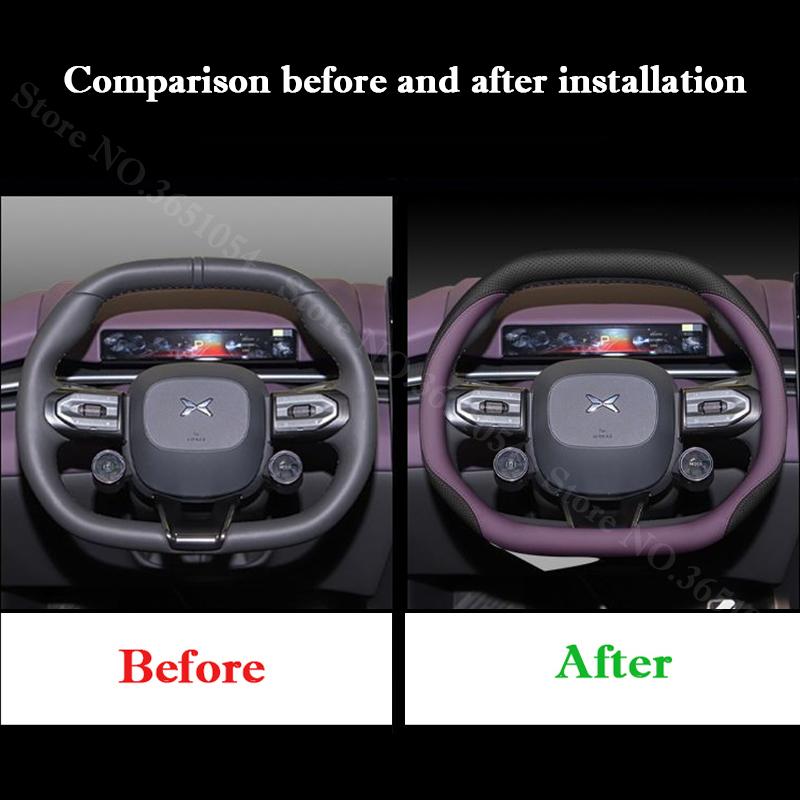 For Xpeng P7 XiaoPeng P7 2026 2026 Car Steering Wheel Cover Leather Ultra-thin Anti Slip Handle Wrap Covers Interior Accessories