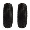 2Pcs 10in Solid Tire Set Inflation Free PU Foam Deep Groove Ball Bearing Solid Tyre Replacement for Garden Vehicles