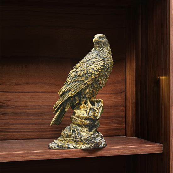 Garden Resin Eagle Statue, Outdoor Standing Eagle Sculpture, Yard Lawn Eagle Ornament, Housewarming Gift for Friends Family