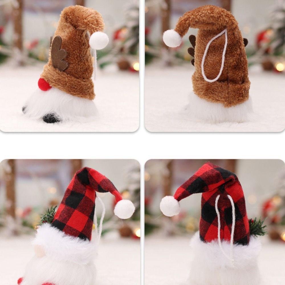 Rudolph Gnome Glowing  Doll Antlers Dwarf Faceless Gnome Doll Santa Elf Doll  Party Dolls Pendant