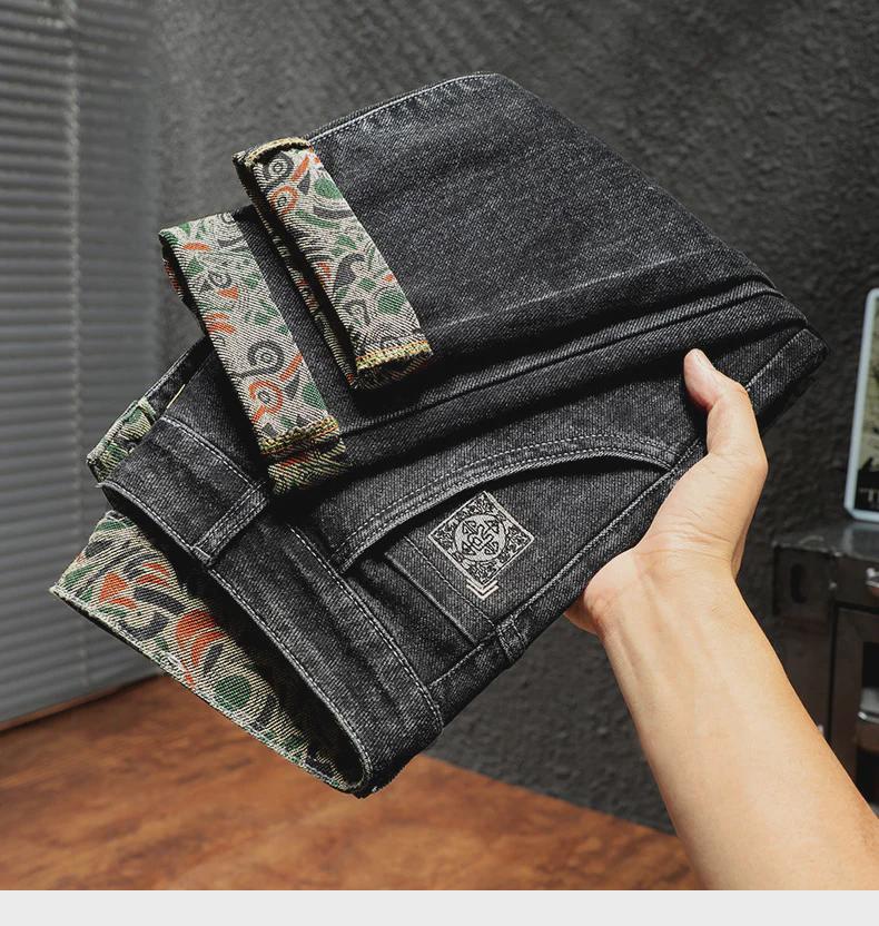 2024 Pánské úzké rovné vyšívané džíny - Lehká luxusní podzimní/zimní kolekce