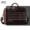 Men's Genuine Leather Business Laptop Briefcase - Large Capacity, Top Layer Cowhide, Crossbody Shoulder Bag