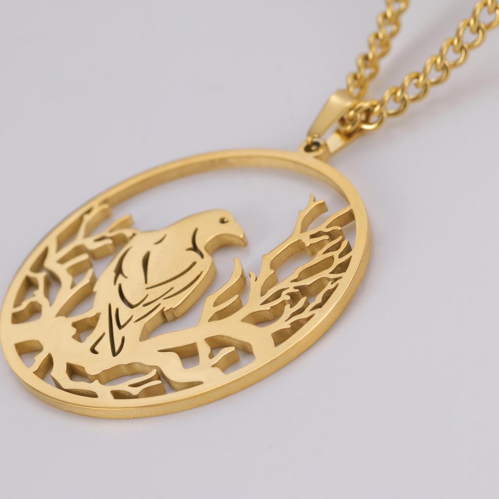 Crow Raven Pendant Necklaces Norse Mythology Stainless Steel Gothic Necklace for Men Vintage Jewelry