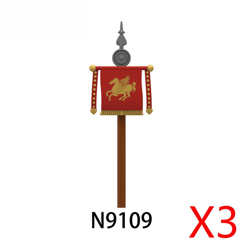 Średniowieczny Rzym Tarcza Budowlane Klocki Wojskowe Żołnierz Rzymski Wojownik Rycerz Postać Łucznik Fartuch Płaszcz Akcesoria Ceglany Zabawka Prezent