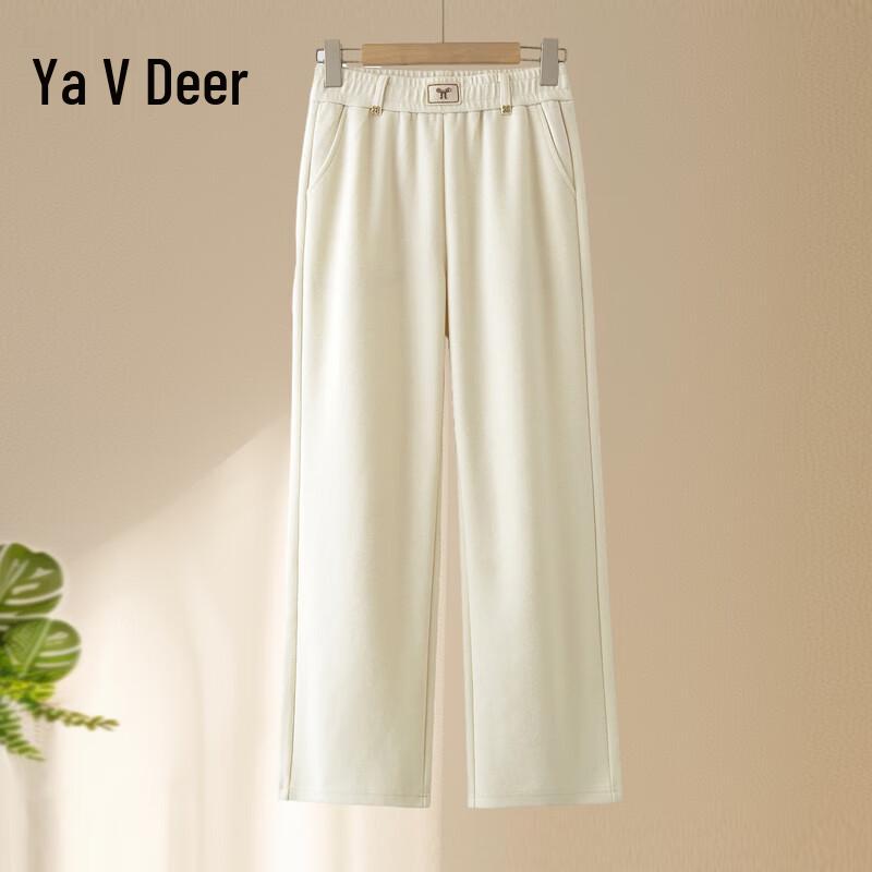 

Yalu Women s Casual Straight-Leg Elastic Waist Trousers 2XL