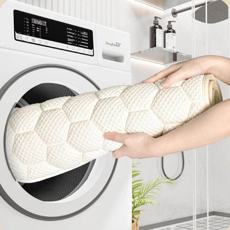 Quilted Three-dimensional Memory Foam Thickened Bathroom Floor Mat Toilet Absorbent Quick Drying Anti Slip Pad Bath Room Bath Mats Machine Washable