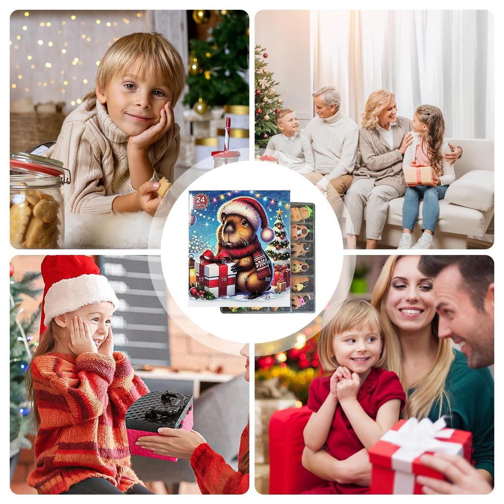 Weihnachts-Countdown-Spielzeug Capybara-Ornamente Countdown-Kalender für Kind Niedlicher Weihnachtsanhänger Liebenswerte Weihnachtsfigur Puppe