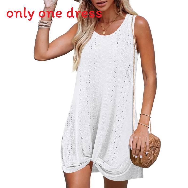 Polyester Splicing Aline Minikleid mit verdrehtem Knoten für den Sommer-Strandurlaub