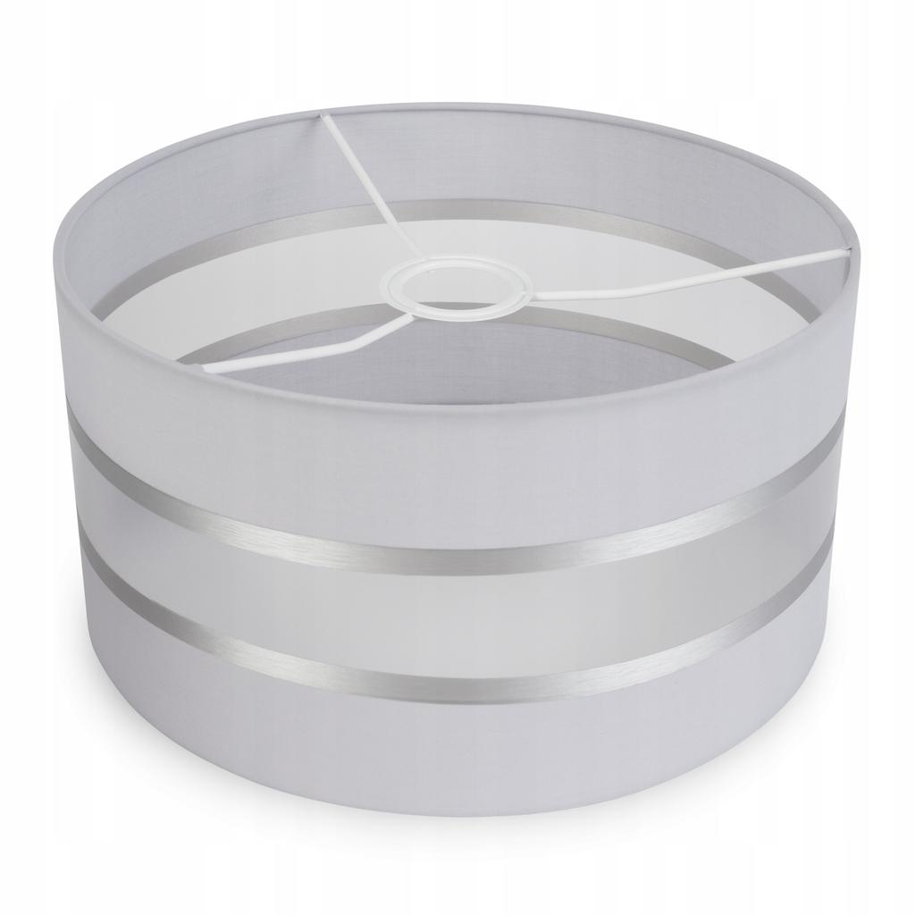 Modern Lampshade 35Cm Chrome Strip Choice Of 8 Colors