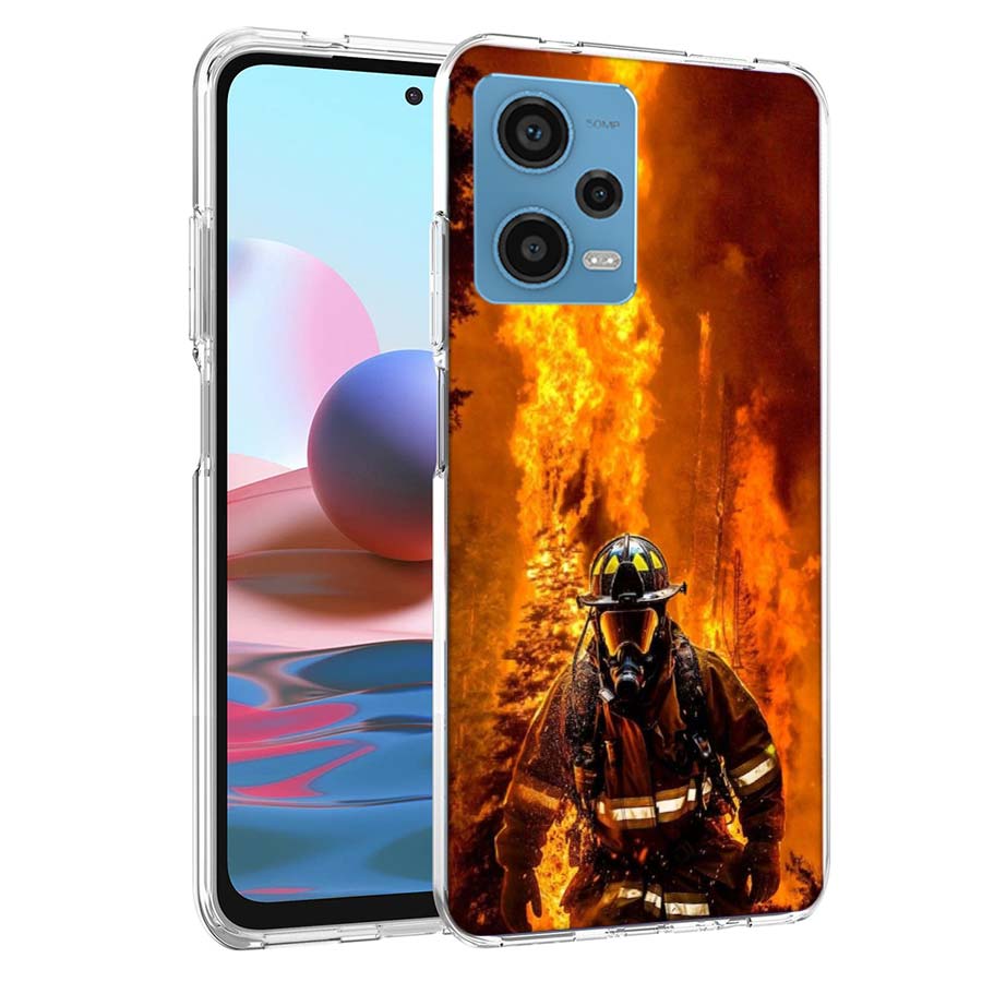 Firefighter Training Phone Case For Redmi Note 13 12 14 15 Pro Plus 13R 11 11T 11E 11S 10 Pro 10S 9 9S Cover Cell Clear TPU Capa