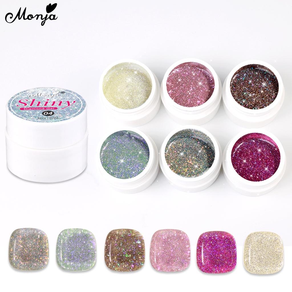 

Monja 5 мл 6 цветов УФ-гель для дизайна ногтей Алмазный голографический блестящий светоотражающий УФ-гель-лак DIY маникюрные инструменты